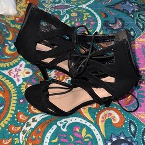 TOP Moda Black Strappy Heels